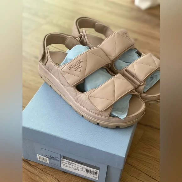 Prada | Shoes | Prada Padded Napa Leather Sandal | Poshmark